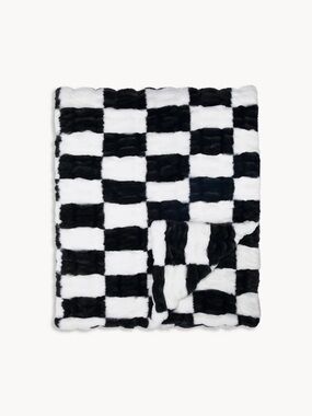 Lola Blankets Black & White Checkered Large Comforter New In Bag 60x72 Inches